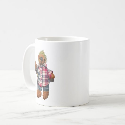 二つのイメージのKer'Dのフランネルのワイシャツのマグ コーヒーマグカップ (正面左)