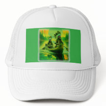 二つのインディアンが湖でボートをしている