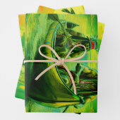 二つのインディアンが湖でボートをしている ラッピングペーパーシート (インサイチュ)