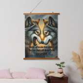 二つのオオカミの木のトップウォールタペストリー 吊り下げ型タペストリー (寝室)