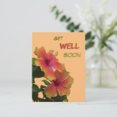 二つのオレンジ色のハイビスカスの花　回復したらすぐ　ポストカード ポストカード (スタンド正面)