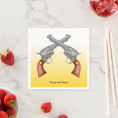 二つのクロスした西の拳銃 スタンダードカクテルナプキン (インサイチュ)