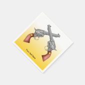 二つのクロスした西の拳銃 スタンダードカクテルナプキン (角)