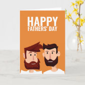 二つのゲイパパハッピーファーザーズ カード (黄色い花)
