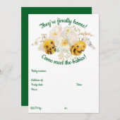 二つのハチが出会うベビー招待状 招待状 (正面/裏面)