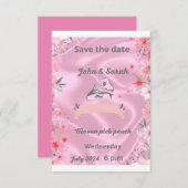 二つのハートが一つの招待状結婚のカードになる 招待状 (正面/裏面)