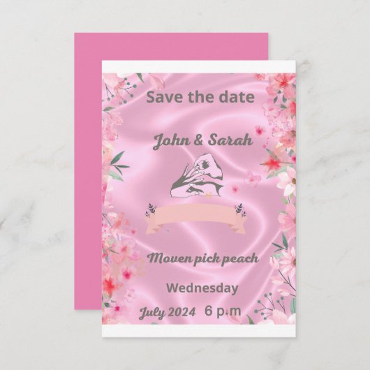 二つのハートが一つの招待状結婚のカードになる 招待状 (正面/裏面)