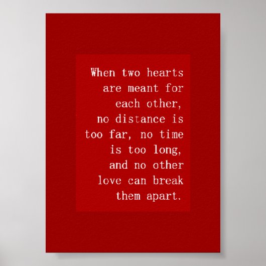 二つのハートが互いに距離を置かない場合 ポスター (正面)