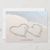 二つのハートの砂浜ウェディング招待状 招待状 (裏面)