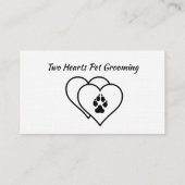 二つのハートは動物を愛するペットビジネス 名刺 (裏面)