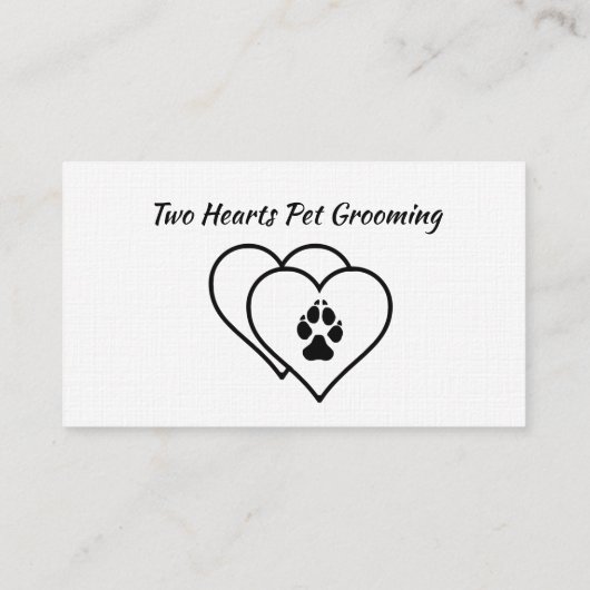 二つのハートは動物を愛するペットビジネス 名刺 (裏面)