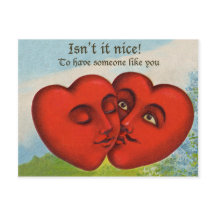 二つのハートキスをする、ヴィンテージバレンタインデー