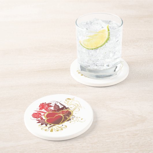 二つのハートブーケ コースター (側面)