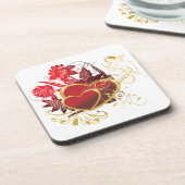 二つのハートブーケ コースター (左側)