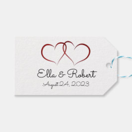 二つのハートモノグラムのギフトラベル ギフトタグ