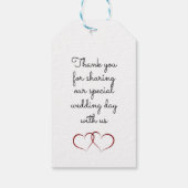 二つのハートモノグラムのギフトラベル ギフトタグ (裏面)