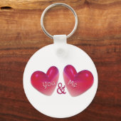 二つのハートロマンチック キーホルダー (正面)