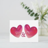 二つのハートロマンチック ポストカード (スタンド正面)