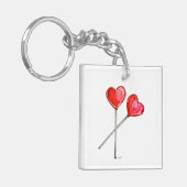 二つのハートロリー キーホルダー (正面左)