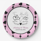 二つのハートワンラブ ペーパープレート (正面)