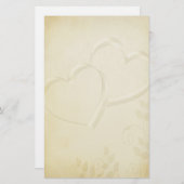 二つのハート結婚の 便箋 (正面/裏面)