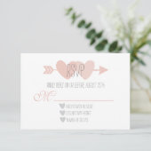 二つのハート結婚の 出欠カード (スタンド正面)