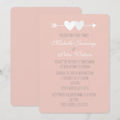 二つのハート結婚の 招待状 (正面/裏面)