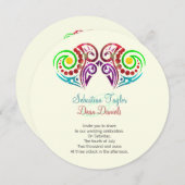 二つのハート結婚の 招待状 (正面/裏面)