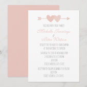 二つのハート結婚の 招待状 (正面/裏面)