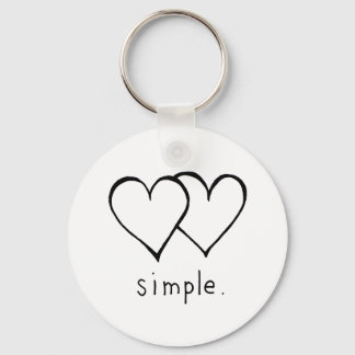 二つのハート-シンプル愛 – フレッシュラインスケッチアート キーホルダー