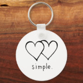 二つのハート-シンプル愛 – フレッシュラインスケッチアート キーホルダー (正面)