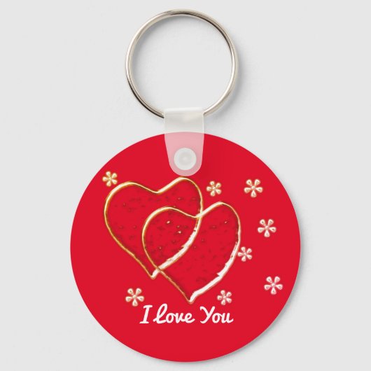 二つのハート,ロマン結婚ティックの。パーソナライズされたkeychai キーホルダー (正面)