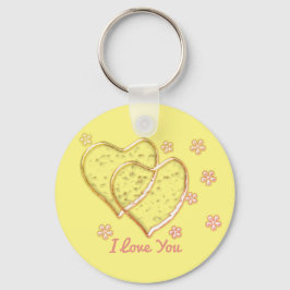 二つのハート、ロマン結婚ティックパーソナライズされた。 キーホルダー