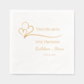 二つのハート、一つの結婚約束 箔ナプキン (正面)