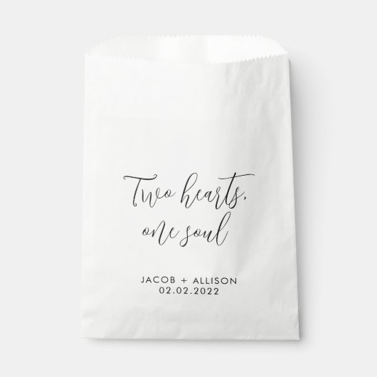 二つのハート、一つの結婚魂の紙吹雪 フェイバーバッグ (正面)
