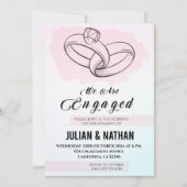 二つのハート、二つのリングや輪は永遠の約束を果たす 招待状 (正面)