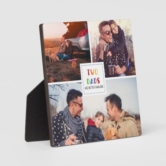 二つのパパは一つより良い |父の日の写真 フォトプラーク (正面)