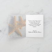 二つのヒトデの砂浜での結婚式 サンキューカード (内部)