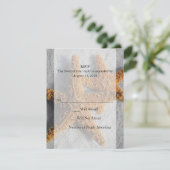 二つのヒトデの砂浜での結婚式 出欠カード (スタンド正面)