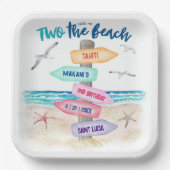 二つのビーチ |子供の誕生日 ペーパープレート (正面)