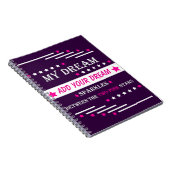 二つのピンクの星の間で私の夢を実現する ノートブック (右側)