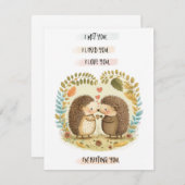 二つのヘッジホグ私は保あなたの愛のカード シーズンカード (正面/裏面)