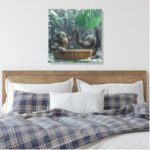 二つのベビーオランウータン キャンバスプリント (インサイチュ (寝室))