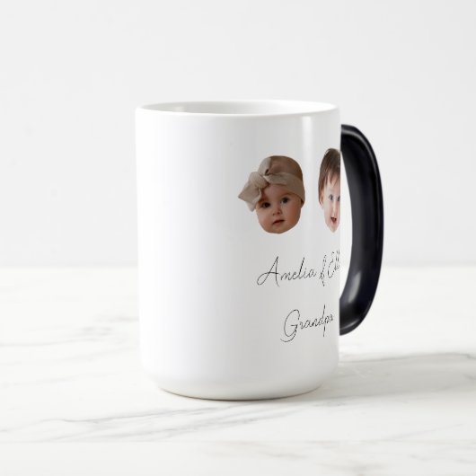 二つのベビー顔写真ギフト孫の父の日 モーフィングマグカップ (正面右)