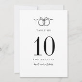 二つのリングや輪を弓の手引きテーブル番号で結ぶ 招待状 (正面)