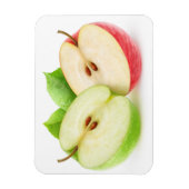 二つのリンゴの半分 マグネット (縦)