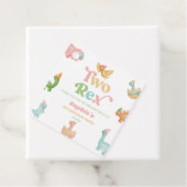 二つのレックス恐竜の二番目の誕生日パーティー フェイバータグ (インサイチュ)