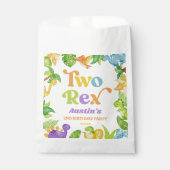 二つのレックス恐竜の二番目の誕生日パーティー フェイバーバッグ (正面)