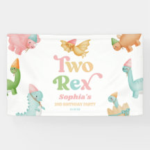 二つのレックス恐竜の二番目の誕生日パーティー