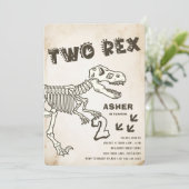 二つのレックス恐竜の誕生日パーティー 招待状 (スタンド正面)